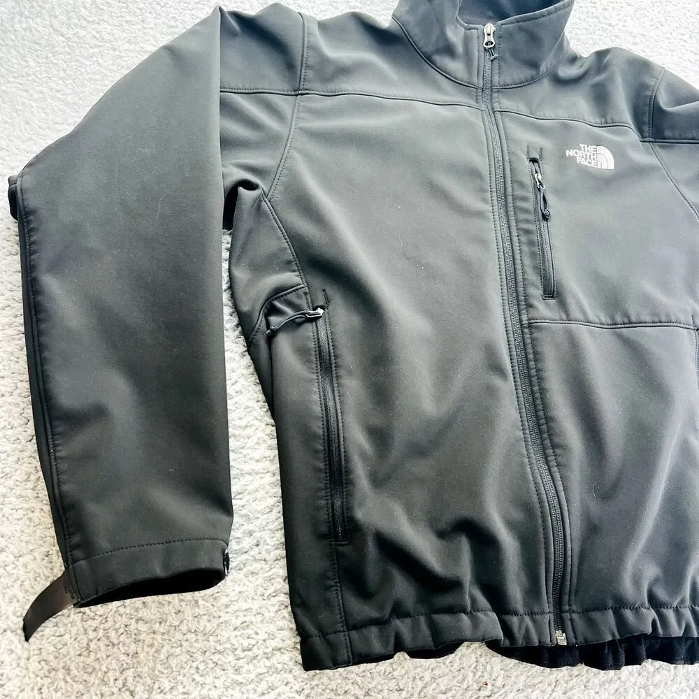 The North Face Jacket Mens Medium Black Apex Risor Softshell Fleece Lined